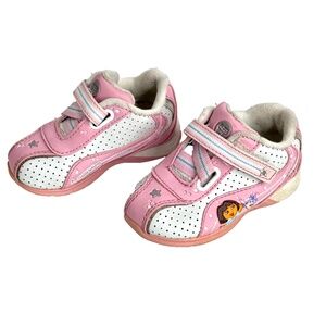 VTG Y2K Dora the Explorer Toddler Shoes 4 Pink Snowflakes Star Catcher 2006